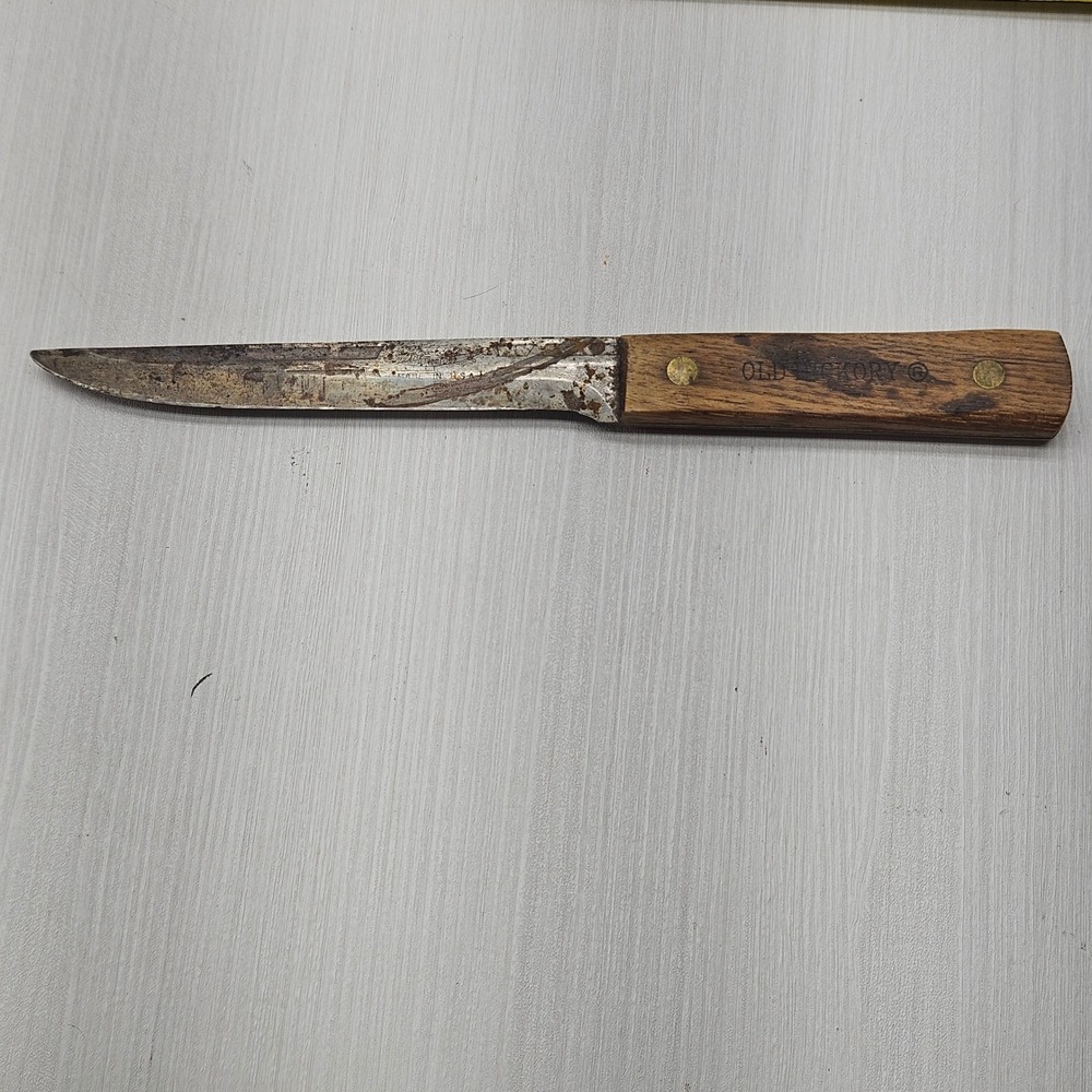 Vintage Old Hickory Ontario Knife Co Paring Knife Carbon Steel USA Wood Handle